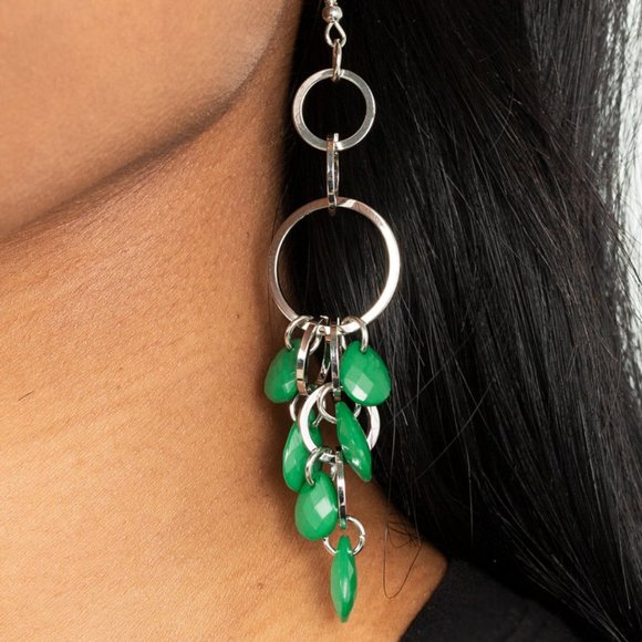 paparazzi Jewelry - Sandcastle Sunset - Green Earrings